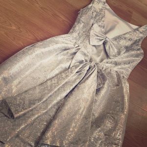 Erin Fetherson metali silver brocade dress